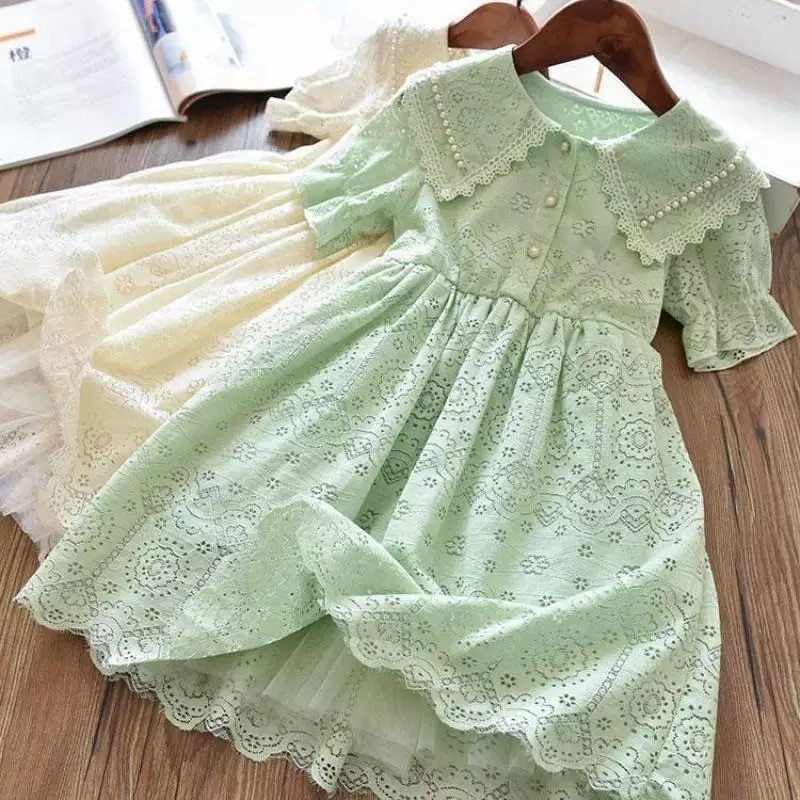 New western with pearl neck style frock for girls - Elite Kids