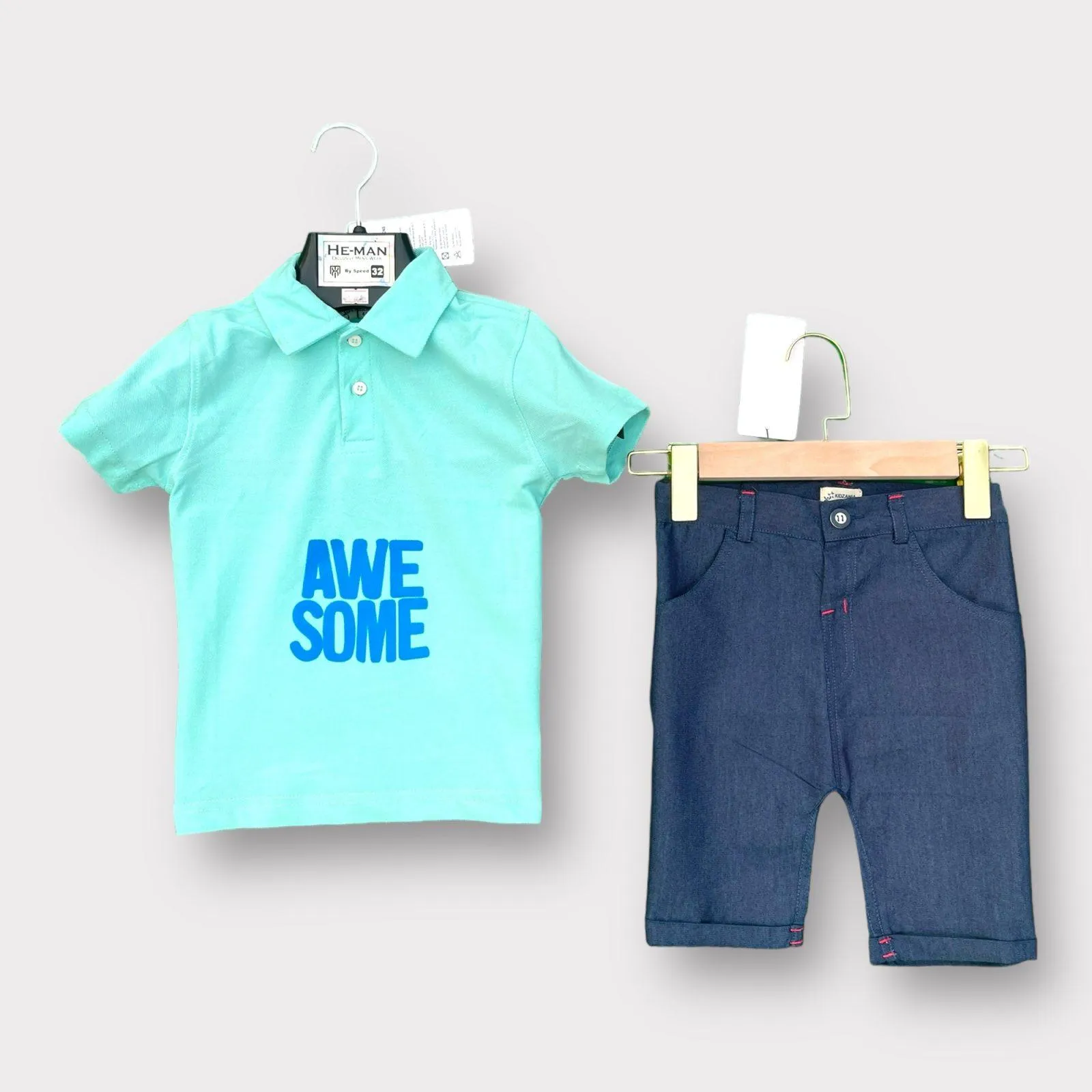 Casual Style Written Awesome In Shirt With Jeans Style Short For Boys & Girls