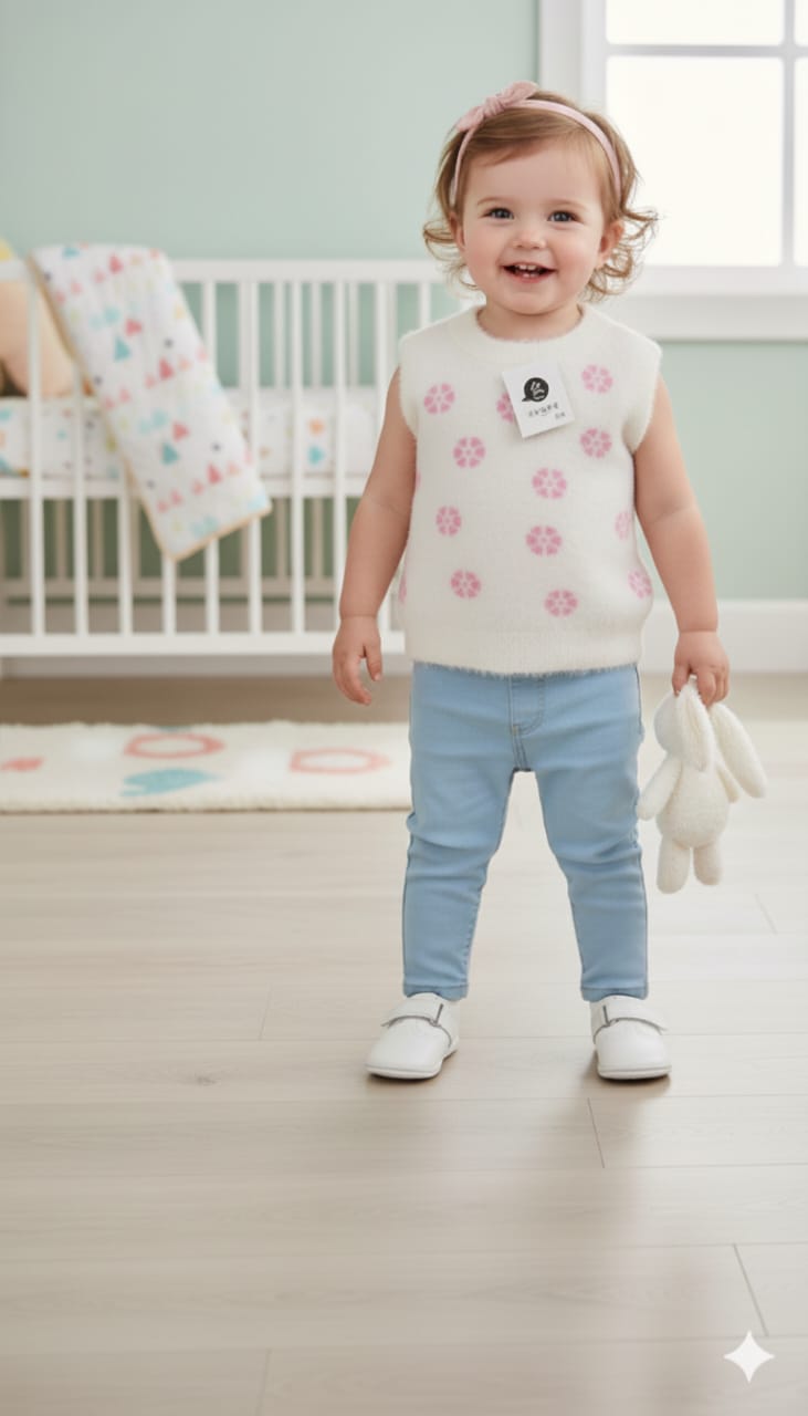 FLOWER PRINTED WINTER SWEATER FOR GIRLS