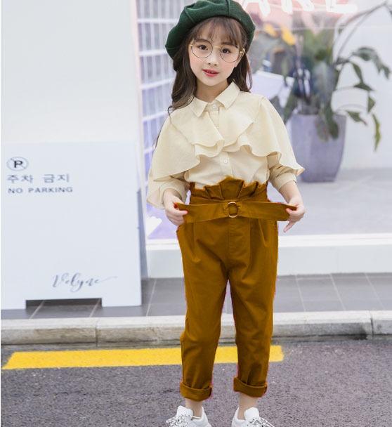 Girls' Korean Style Wide Leg Pants and T-shirt – SUNJIMISE Kids Fashion