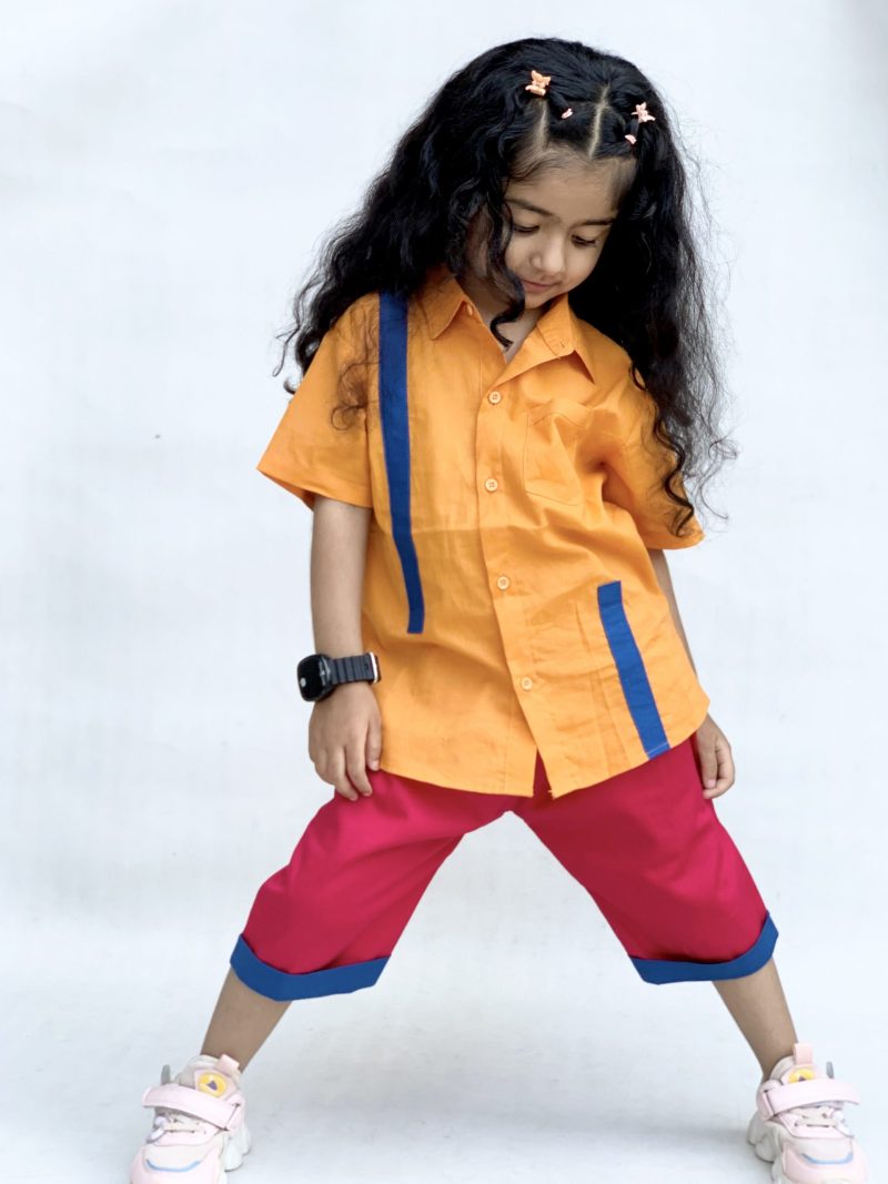Casual style cotton shirts and shorts for girls and boys - Image 2