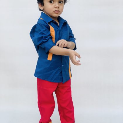 Casual style cotton shirts and pents full sleeves dress for girls and boys