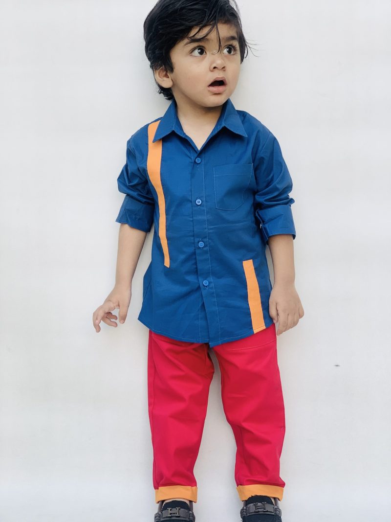 Casual style cotton shirts and pents full sleeves dress for girls and boys - Image 5