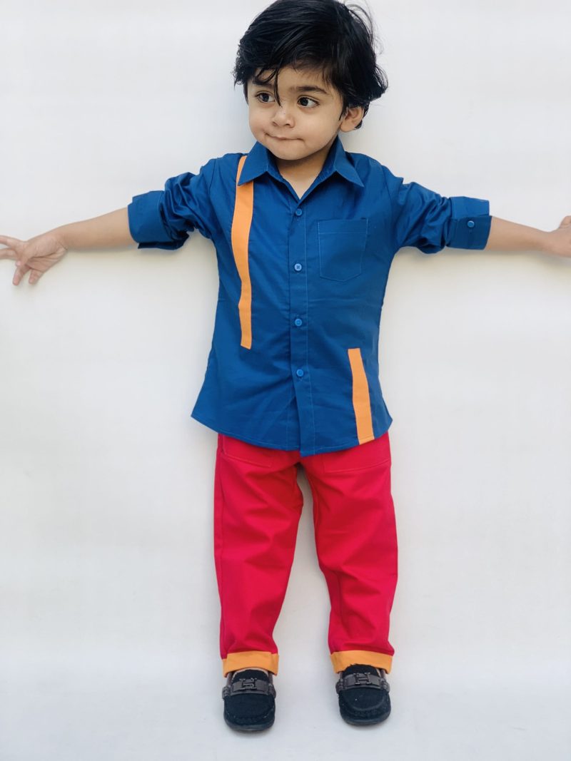 Casual style cotton shirts and pents full sleeves dress for girls and boys - Image 6