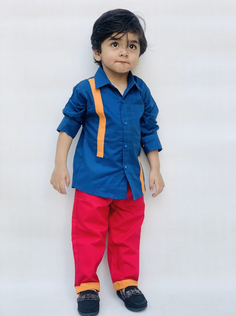 Casual style cotton shirts and pents full sleeves dress for girls and boys - Image 9