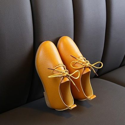 Soft leather formal lace style shoes for boys