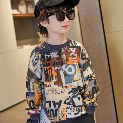 sweats+trouser cortoon style dress for for boys and girls