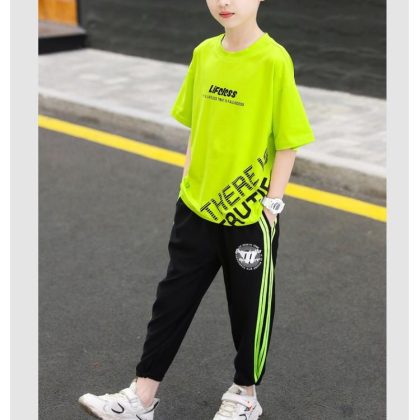 Boys casual short sleeve shirt with pant 2 pcs dress for boys