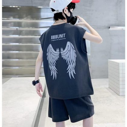 Casual outfit sleeveless shirt+short 2 pcs dress for boys