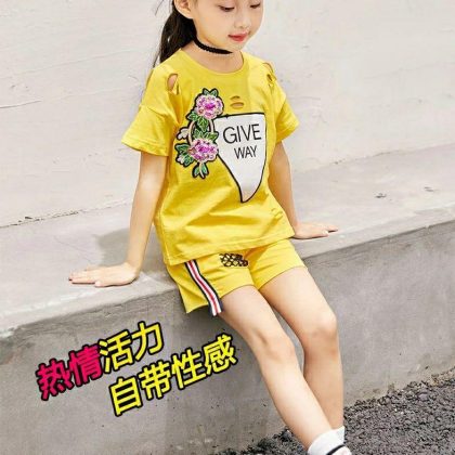 Printed half sleeve shirt with printed short dress for girls