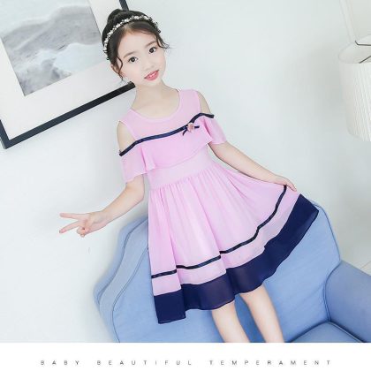 New summerc half sleeve birthday frock for girls